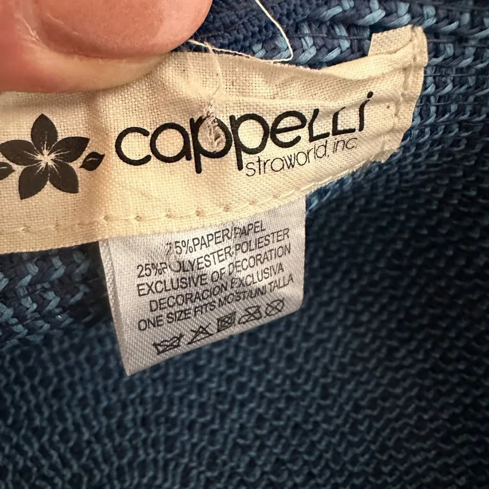 Cappelli Straworld Blue Straw Facesaver Hat - Picture 6 of 7
